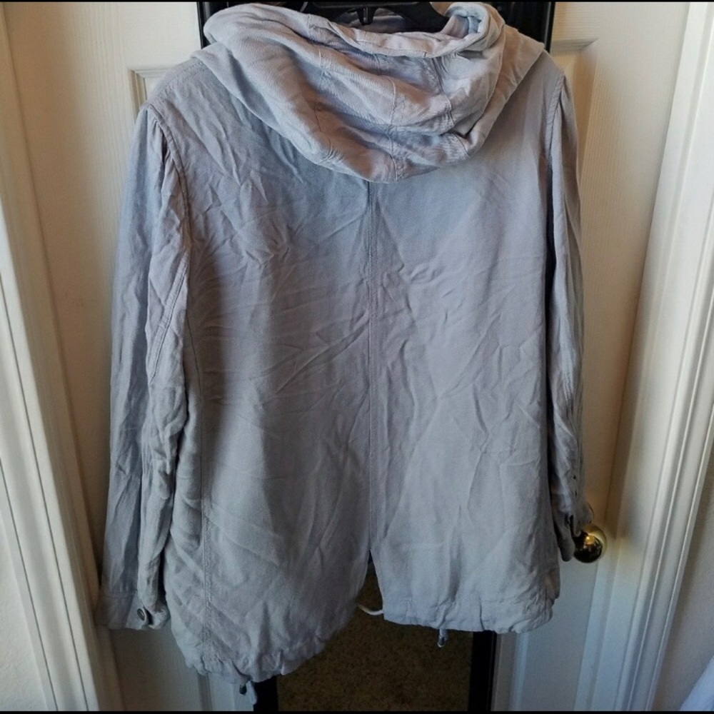 Gray Drape Front Anorak - Picture 2 of 6